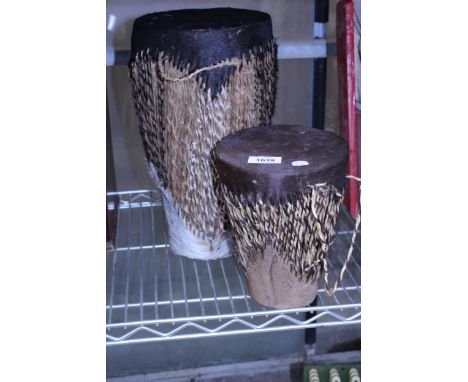 TWO VINTAGE BONGO DRUMS