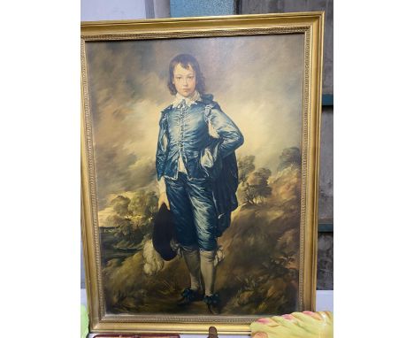 A FRAMED PRINT OF GAINSBOROUGH'S 'BLUE BOY', 65CM X 86CM
