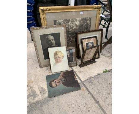 AN ASSORTMENT OF VINTAGE FRAMED PRINTS AND PICTURES, INCLUDING VIEWS OF RIBBY HALL, LANCASHIRE