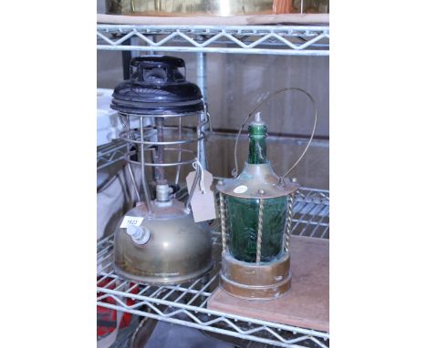 A VINTAGE TILLEY LAMP AND A FURTHER COPPER LANTERN