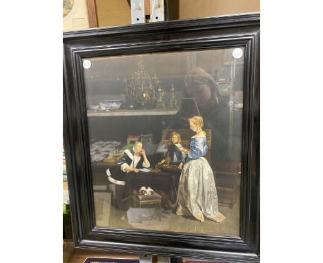 A FRAMED GERARD TER BOSCH ART PRINT