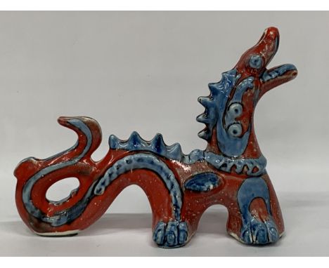 A DAVID SHARP RYE POTTERY DRAGON