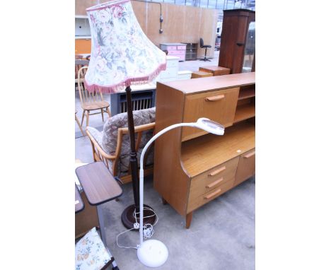 A 'DAYLIGHT' FLEXIBLE READING LAMP AND STANDARD LAMP WITH SHADE