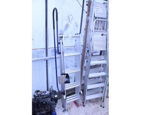 A PULL DOWN THREE SECTION ALUMINIUM LOFT LADDER