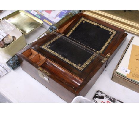 A VINTAGE MAHOGANY WRITING SLOPE