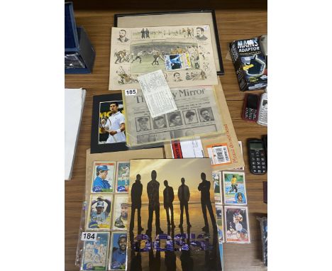 A COLLECTION OF BASEBALL CARDS, A LIMITED EDITION SIGNED NOVAK DJOKOVIC PHOTO, AN OASIS PROGRAMME AND CONCERT TICKET FOR THE 