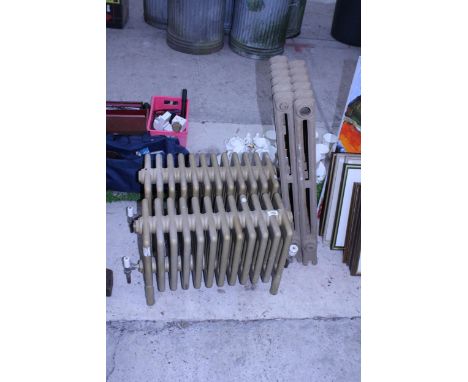 FOUR VINTAGE CAST IRON RADIATORS