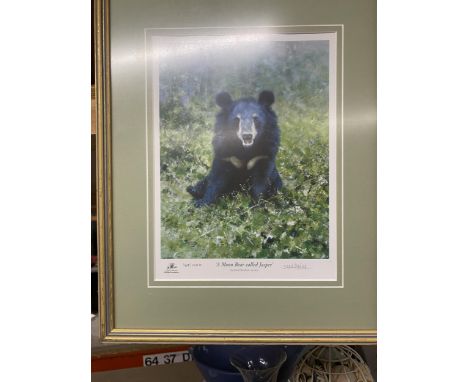 A FRAMED PRINT OF 'A BEAR CALLED JASPER'