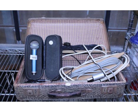 A RETRO BEYER MICROPHONE, LEADS AND PLUGS ETC