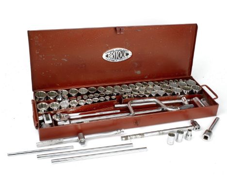 A complete Britool engineer's  1/2' square drive socket set, number 145B, 1966-1970,workshop worn, described in the Britool c
