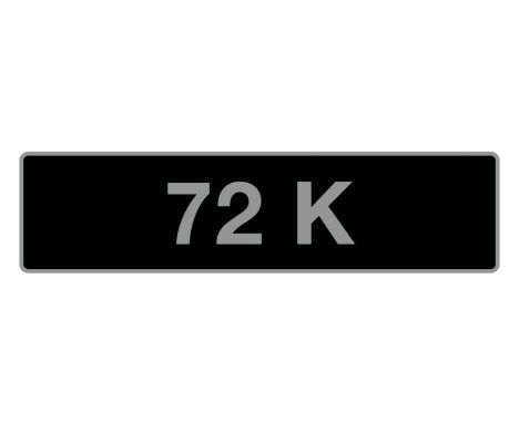 '72 K', UK Vehicle Registration Number,held on DVLA V778 Retention Document, expires 31 08 2031. Footnotes:The K Series of nu