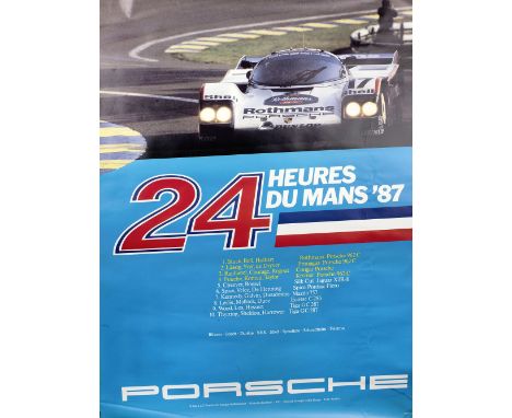 A collection of mainly 1980s Porsche race and advertising posters,approximately 84 assorted posters including successes and r