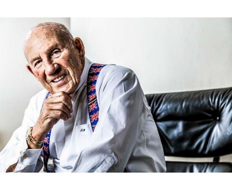 Indira Flack, photographic portrait of Sir Stirling Moss OBE - 'The greatest driver never to have won the World Championship'