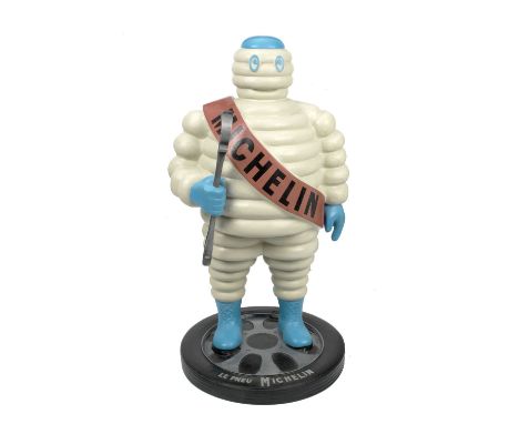 A hand-painted 'Mr Bibendum' standing forecourt figure,modern, fibreglass, depicting the Michelin advertising figure with 'Le