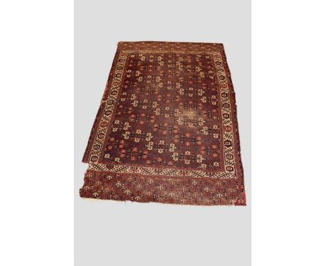 Yomut Turkmen kepse gul carpet, Turkmenistan, second half 19th century, 10ft. 2in. X 6ft. 2in. 3.10m. X 1.88m.  Overall wear,