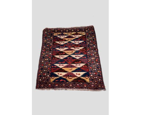 Two Turkmen rugs comprising: the first: Tekke Turkmen 7 x 6 compartmented gul chuval face, Turkmenistan, early 20th century, 