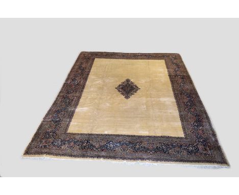 Kerman carpet, (reduced) south east Persia, mid-20th century, 17ft. 11in. X 12ft. 5in. 5.46m. X 3.78m. Reduced in length by a