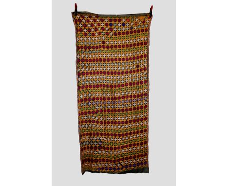 Indian pulkhari (shawl) Punjab, north India, first half 20th century, 96in. X 44in. 244cm. X 112cm.  The black gauze ground e