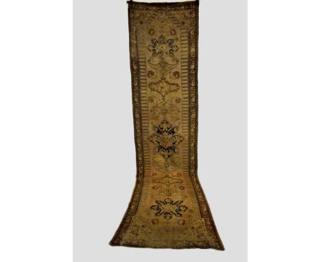 Two Karabakh runners, the first: Lampa-Karabakh runner, south west Caucasus, late 19th century, 14ft. X 3ft. 4in. 4.27m. X 1.