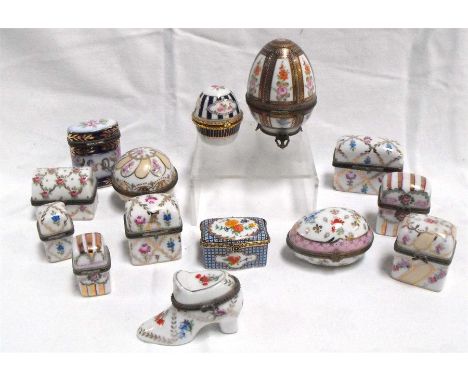 A Quantity of porcelain scent bottle and trinket boxes (box) 
