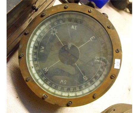 A Ships brass repeater compass No. 6605 25cm diameter 