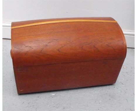 A retro teak dome topped trunk 60cm wide 