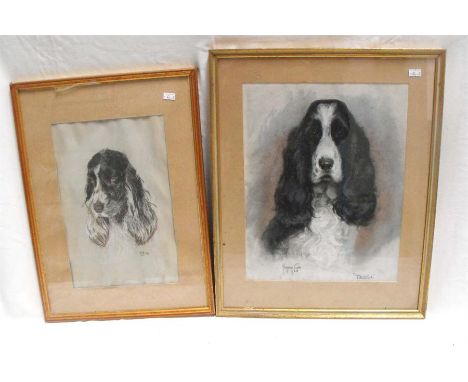 Marjorie Cox (1915-2003), pastel portrait of a cocker spaniel "Tessa" 29cm x 37cm and another similar by the same artist 