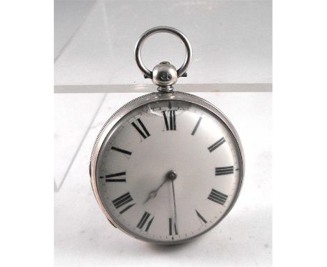 A Victorian open faced pocket watch the enamel dial having Roman numerals, the movement signed George Harman, Dublin, in a si