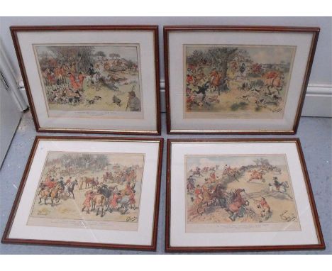 A set of four Hugh Thomson hunting prints 34cm x 27cm 