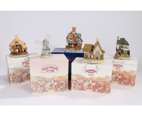 David Winter Cottages, to include Windmill, The Tartan teahouse, First Born Cottage, Firkin Cottage, Signal box, (5)