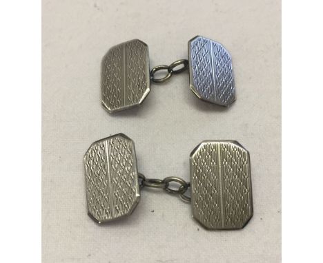 A pair of gents silver cufflinks, London 1937.