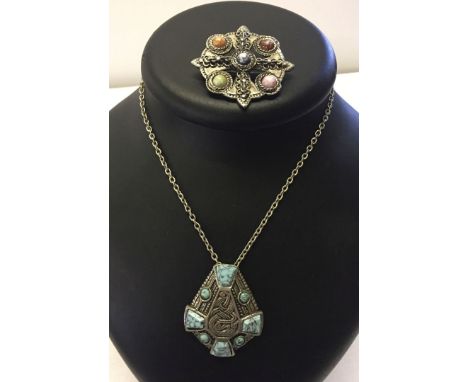 Large vintage Miracle celtic design pendant measures approx 5cm long x 4cm wide on a 30cm chain. Together with a similar Scot
