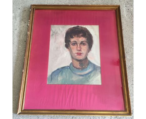 A large framed and glazed oil portrait of a woman attributed to Harold Kopel. Painting size 34 x 43cm approx
