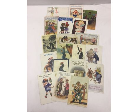 A quantity of vintage humourous postcards.