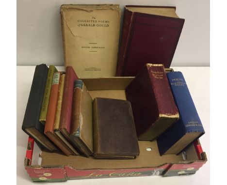 A collection of vintage poetry books to include Collected Poems of Ella Wheeler Wilcox.