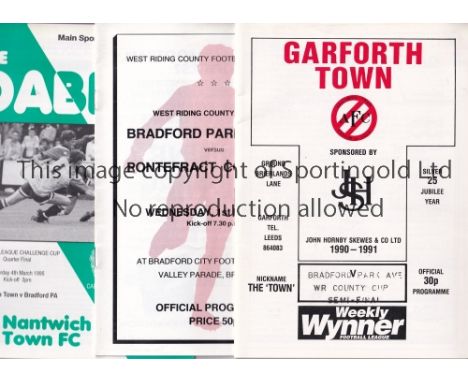BRADFORD PARK AVENUE NON LEAGUE PROGRAMMES   Thirty-Three away programmes, 8 X 93-94, 20 X 94-95.Also Cup Matches; WRC SF v G