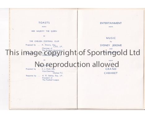 CHELSEA      Signed menu to celebrate Chelsea winning the 1954/55 League Championship for the first time. Dinner took place 1