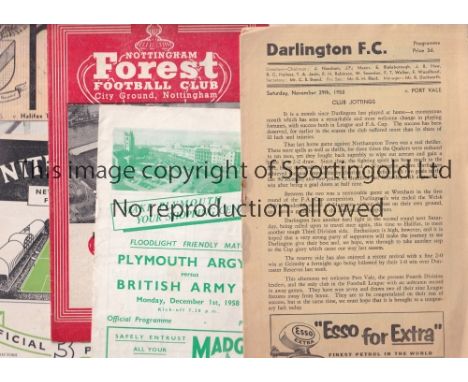 1950'S FOOTBALL PROGRAMMES     Forty one programmes in various condition including Plymouth v British Army 58/9, Newcastle v 