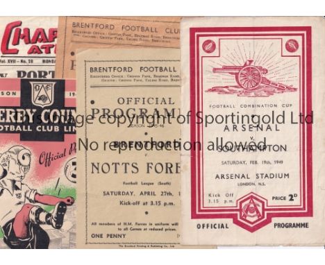 1940'S FOOTBALL PROGRAMMES      Twenty four programmes, most of which are in sub-standard condition. Arsenal Res. V Southampt