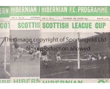 HIBS     Six Hibernian home programmes from the 1954/55 season v East Fife (League Cup), Celtic , Aberdeen , Clyde , East Fif