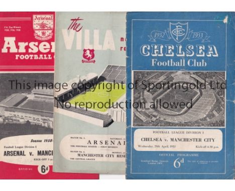MAN CITY       A collection of 145+ Manchester City away programmes 1946-1974. Includes v Barnsley 1945/46, Arsenal 1947/48, 