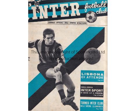 1967 EUROPEAN CUP FINAL          Inter Milan v Glasgow Celtic played 25 May 1967 at Estadio Nacional, Lisbon. Official  Inter