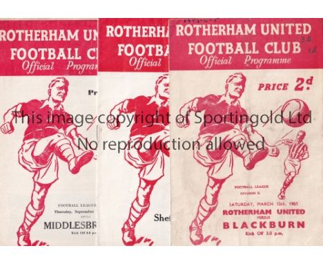 ROTHERHAM    A collection of 21 Rotherham United programmes 1954/55 to 1961/62  to include v Blackburn, Derby 1954/55 plus Ro