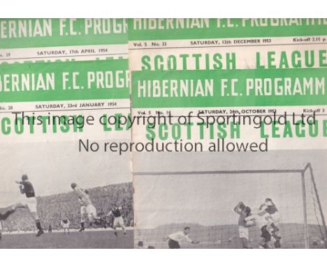 HIBS      Four Hibernian home programmes from the 1953/54 season v Clyde , Stirling Albion , Falkirk and Celtic. No writing. 