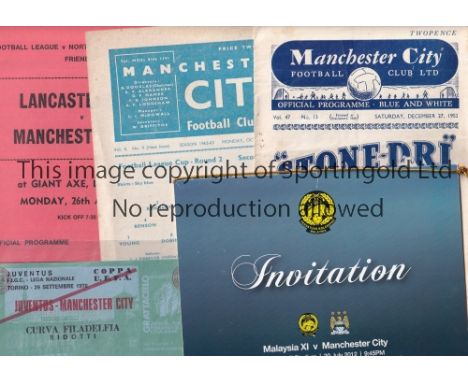 MANCHESTER CITY    Small miscellany including home programmes v Preston 52/3 creased and Blackpool 15/10/62 LC 2nd Replay, aw