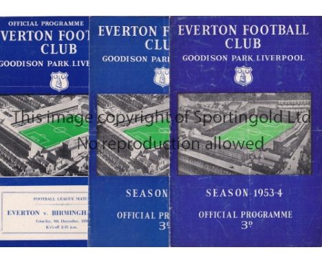 EVERTON    Fifty two home programmes from the 50's &amp; 60's. V Rotherham 53-54, v Portsmouth 55-56, v Birmingham 56-57, 6 X