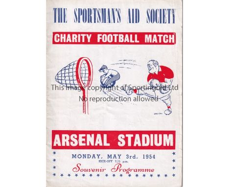 NEUTRAL AT ARSENAL 1954    VIP issue programme for Boxers v Jockeys 3/5/1954. The programme states "Souvenir" and has no pric