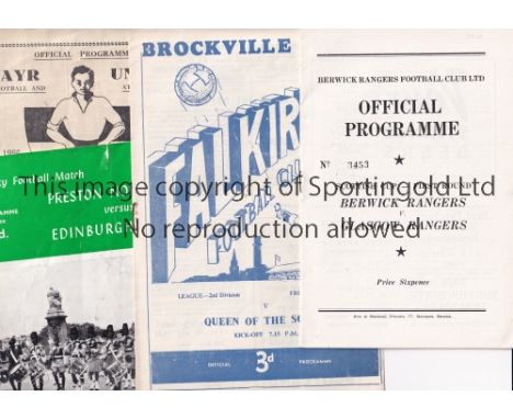SCOTTISH FOOTBALL PROGRAMMES 1950'S &amp; 1960'S     Sixteen home programmes for League clubs: QOS v. Partick 55/6 and Falkir
