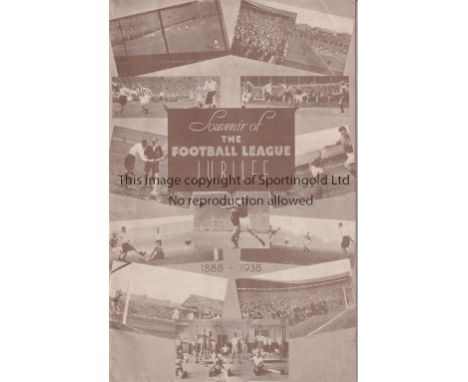 ARSENAL  V TOTTENHAM HOTSPUR 1938 / F.L. JUBILEE      Programme for the Football Jubilee match at Arsenal 20/8/1938. Very sli