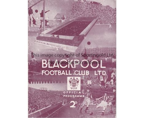 BLACKPOOL  / ARSENAL       Programme Blackpool v Arsenal 25/12/1937. Light restoration on back cover. No writing. Generally g